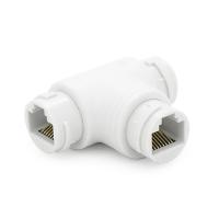 Розгалужувач RJ45 8P8C IP68 мама/2 Х мама RJ45 для розгалуження кабелю, білий, водонепроникний, Q100