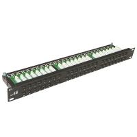 Патч-панель Merlion 48 портiв  UTP DUAL кат 5Е 19 "1U НЕ екранована чорна Q10