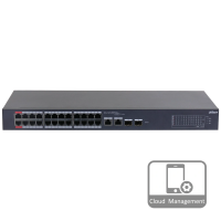 24-портовий керований PoE комутатор DH-CS4226-24ET-240 з 24 портами POE 100Мбіт + 2/UP-Link 1000Мбіт + 2/SFP 1000Мбіт, 240Вт, 440x220x44 мм