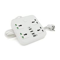 Мережевий фільтр ТВ-Т90, 4 розетки + 3 USB, 2 м, перетин 3х0, 75мм, 3000W, White, Box