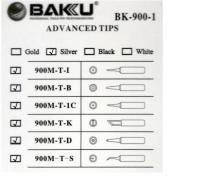 Жало для паяльника BAKKU BK-900M-T-B,silver, 4*6,3mm, мідь, гальванічне покриття, висока теплопровідність, швидке нагрівання, широкий конус