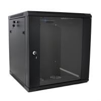 Шафа Merlion 18U, 600*450*897mm (Ш*Г*В)мм загартоване скло, чорна, сталь 1,2мм із замком (у розібраному вигляді!!!)