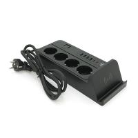 Мережевий фільтр із захистом від перенапруги G12, 4 розетки + 4 USB 3.2A + 2 Type-C + бездротова зарядка, 2 м, Black, Box