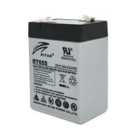 Акумуляторна батарея AGM RITAR RT655, Gray Case, 6V 5.5Ah (70х47х99 (105)) Q20