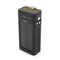 Powerbank ACL PW-90 30000mAh, SOLAR, Кабель TypeC + Lighting, 0,72kg, Black, Box