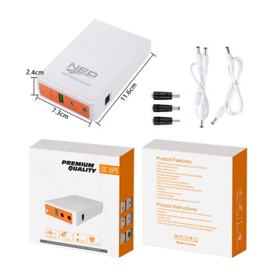 ДБЖ для роутера Mini UPS/Powerbank для роутера NEP QX-600, 5V/9V/12V, 25W, 8800mAh, БП 220/12V, White, Box