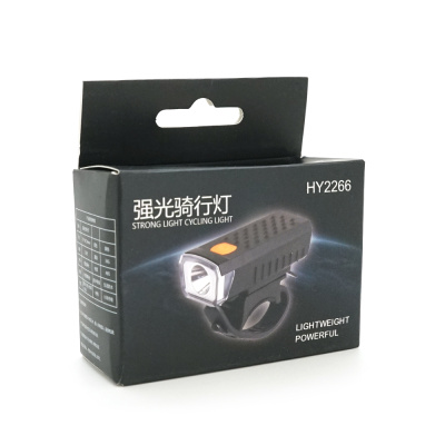 Ліхтарик велосипедний HY-2266, 3 режими, вбудований акум, USB кабель, BOX