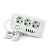 Фільтр мережі F09U, 3 розетки EU + 4 USB + 1PD, кнопка включення з індикатором, 2 м, 3х0,75мм, 2500W, White, Box