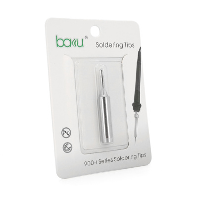Жало для паяльника BAKKU BK-900M-T-2C,silver, 4*6.3mm, мідь, гальванічне покриття, висока теплопровідність, швидке нагрівання, перо широке