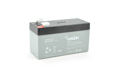 Акумуляторна батарея MERLION AGM GP1213F1 12 V 1,3Ah  ( 97 x 44 x 50 (55) ) Black, Q20