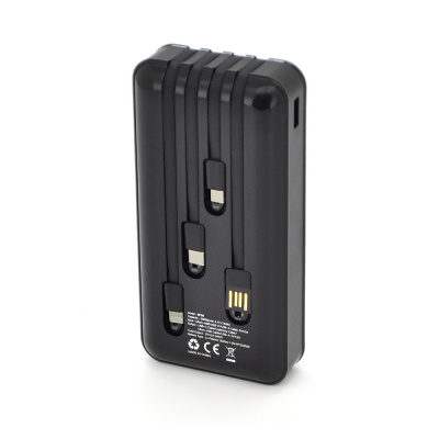 Powerbank BLIC BPB6 20000mAh, 2.1A, 4 кабелі: Type-C, Lighting, Micro, USB, Black, 0,450kg, Box