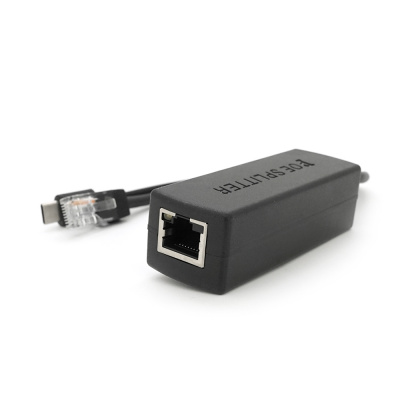 POE спліттер AOT-0524 48V-5V, RJ45, Type-C (10/100Мбіт, Вхід-48V/Вихід 5V 2.4А)