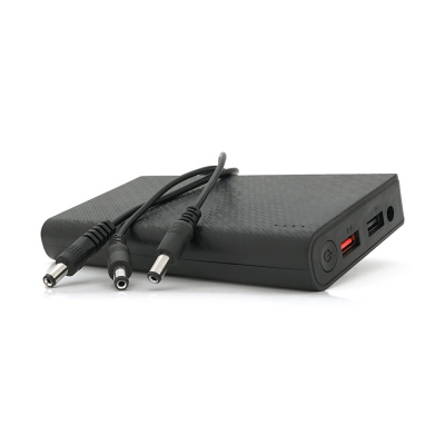 Портативний Power Bank18W для роутерів, Output: USB 5V/2A, DC9V,2.7A/12V1.5A, 14000mAh(7*2000mAh), 155х75х23мм, 460грам, Black, BOX