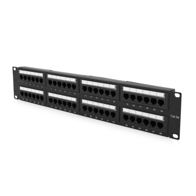 Патч-панель 48 порту UTP DUAL кат 5Е 19 "2U НЕ екранована чорна Q20