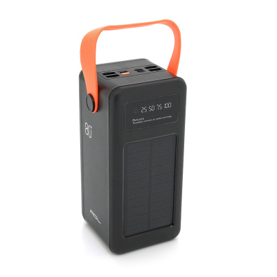 Powerbank ACL PW-53 80000mAh, 4xUSB, Solar, ліхтар, 1,9 кг, Black/White, Box