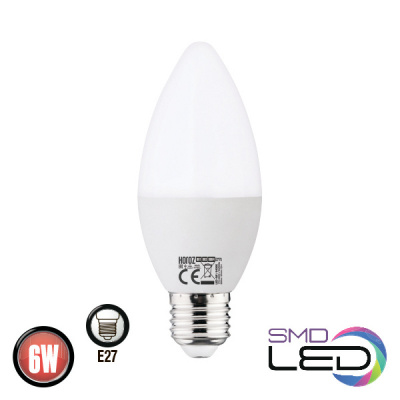 Лампа свічка ULTRA SMD LED 6W 6400K E27 480Lm 175-250V