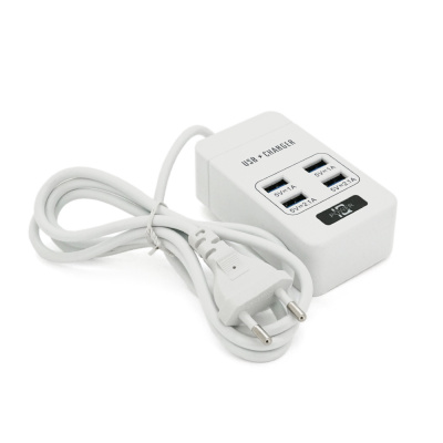 Мережевий фільтр ТВ-Т05, 4 USB, 1.5 м, перетин 3х0,5мм, 2.1А, White, Box