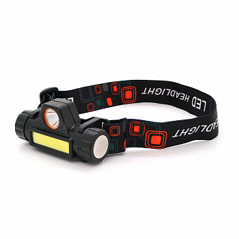 Налобний ліхтарик Watton WT-056,1 led 3W, 1 Led Cob, 2 режими, корпус-пластик, водостійкий, ip44, магніт, живлення АКБ вбудований, USB micro кабель, 6400K, BOX