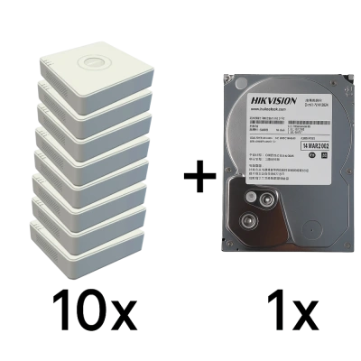 DS-7108NI-Q1(D) 10 шт + DS20HKVS-VX1 Комплект Hikvision