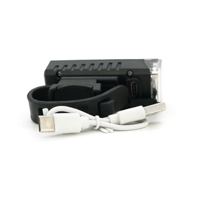 Ліхтарик велосипедний HY-2266, 3 режими, вбудований акум, USB кабель, BOX