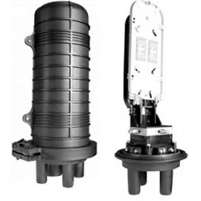 Муфта оптична Crosver FOSC-SP (FOSC-SP112/24-1-12), тупикового типу, герметична, 3 введення, до 4-х касет, до 96 зварок у два шари