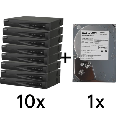 DS-7616NI-Q1(D) 10 шт + DS40HKVS-VX1 Комплект Hikvision