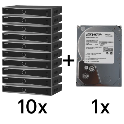 DS-7616NXI-K2(D) 10 шт + DS40HKVS-VX1 Комплект Hikvision
