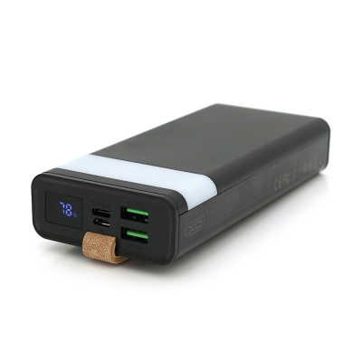 PowerBank XO-PR129 20000mAh,flashlight,Input:(Micro,Type-C), Output:(2хUSB,Type-C), QC22.5W/PD20W, plastic, Black