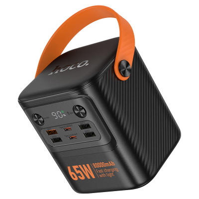 Power Bank HOCO J152 Pro 80000mAh, 4USB/2Type-C, 22.5W+65W, ліхтарик, Black, 1,380kg, Box