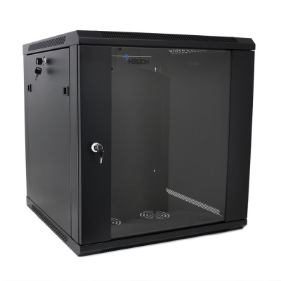 Шафа Merlion 22U, 600*450*1081mm (Ш*Г*В)мм загартоване скло, чорна, сталь 1,2мм із замком (у розібраному вигляді!!!)