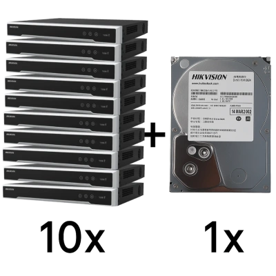 DS-7608NXI-K2(D) 10 шт + DS40HKVS-VX1 Комплект Hikvision