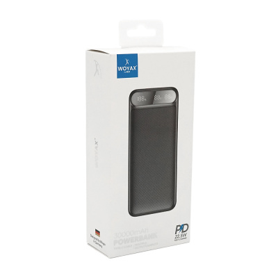 Power Bank WOYAX WY-30F 30000mAh, 22.5W, Black, 0.580kg, Box